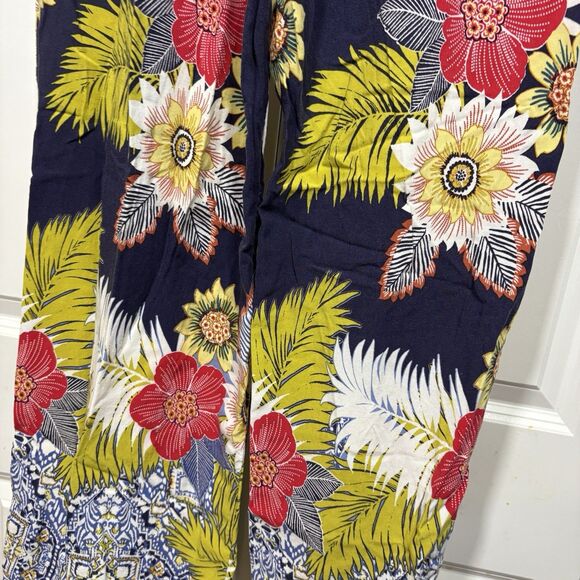 Melissa Paige Pants Womens XL Floral Wide Leg Boho Resort Stretch Comfort - Picture 3 of 15